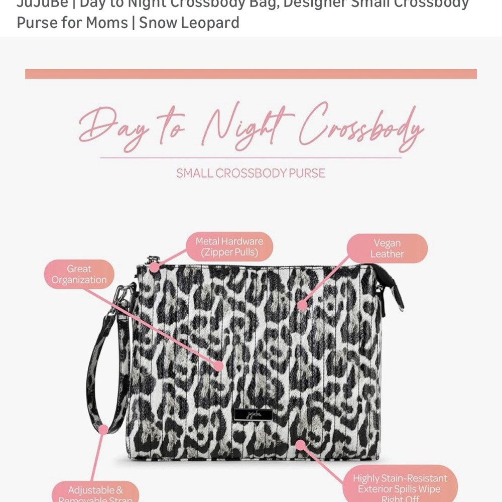 NEW Ju-Ju-Be Snow Leopard Crossbody Bag